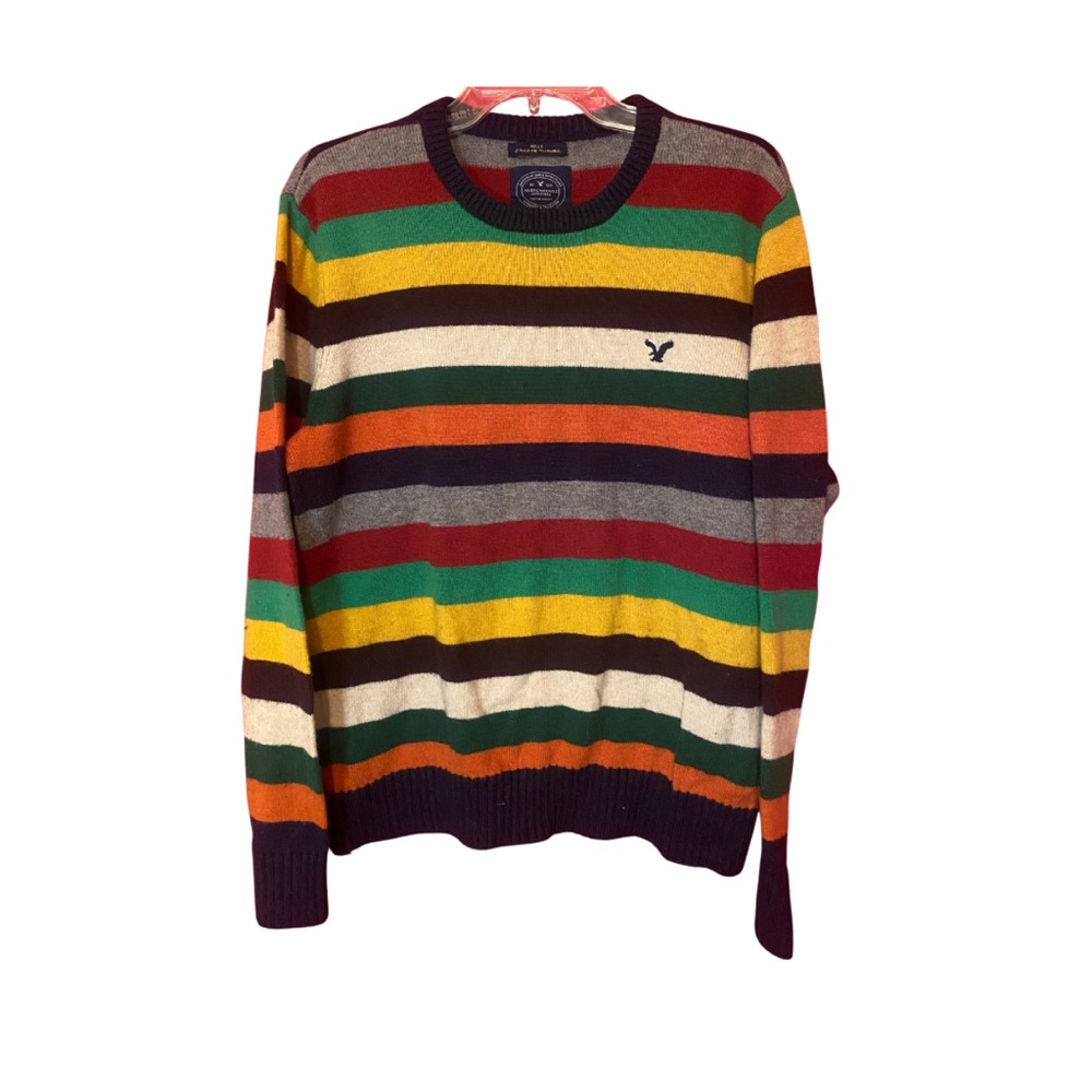 Y2K American Eagle Outfitters Multicolor Striped Crewneck Sweater